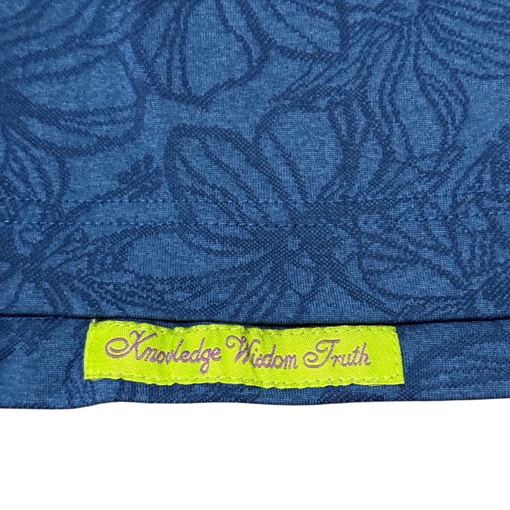 Robert Graham Mens 2XL Blue Floral Hibiscus Jacquard Polo Shirt Classic Fit - Picture 2 of 8